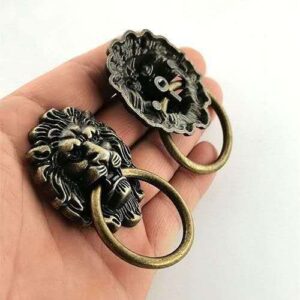 Dual Lion Head Knocker Rings