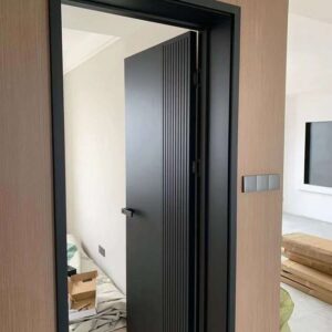 Stylish Matte Black Open Interior Door