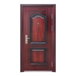 Deep Mahogany Veneer Steel Security Door