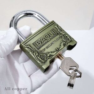 Antique Engraved Bronze Padlock